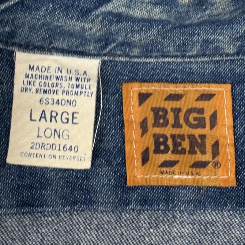 ビッグベン BIGBEN シャツ、ブラウス 長袖 80年代頃 ビンテージ USA製 ネームワッペン デニム ワーク L メンズ USED 古着 中古 50124952