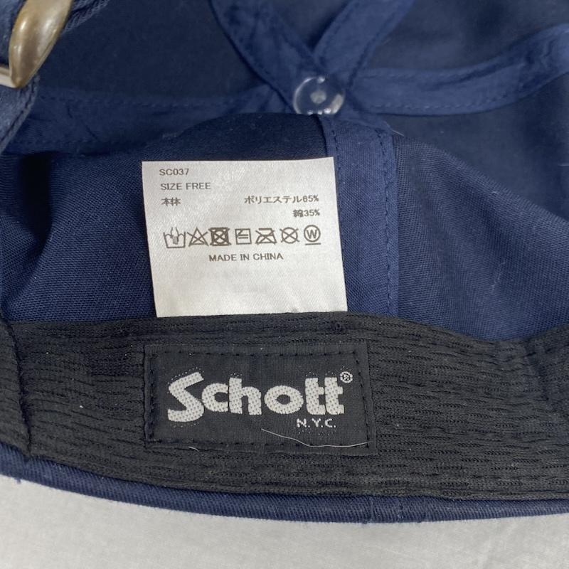 ショット schott 帽子 キャップ ワンポイント ロゴ ベーシック キャップ SC037 ベルトアジャスター - ロゴ、文字 紺 / ネイビー / navy メンズ USED 古着 中古 50128662