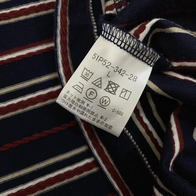 ブラックレーベル・クレストブリッジ BLACK LABEL CRESTBRIDGE Tシャツ 半袖 ロープボーダーTシャツ NAVY L L ロゴ、文字 X ボーダー柄 紺 / ネイビー / navy メンズ USED 古着 中古 50128687