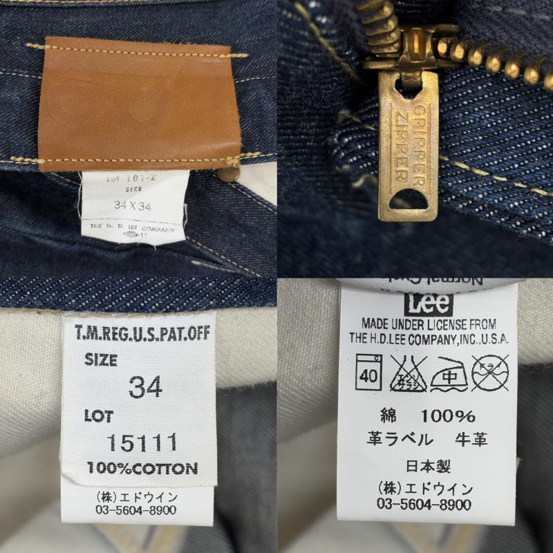 リー Lee パンツ デニム、ジーンズ 15111 E524-2707 101-Z 55JD ジミーモデル GRIPPER グリッパージッパー ストレート デニム パンツ 34インチ インディゴ / インディゴ / Indigo メンズ USED 古着 中古 50128873