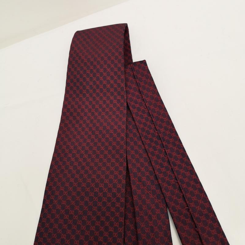 グッチ GUCCI ネクタイ ネクタイ GG柄 シルク 総柄 ネクタイ - 紫 / パープル / purple X 赤 / レッド / red メンズ USED 古着 中古 50130998