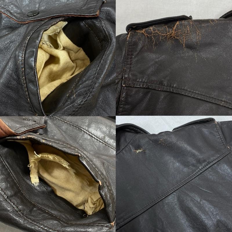 ヴィンテージ VINTAGE ジャケット、上着 フライトジャケット PACK-IN レザー フライトジャケット A-2 ボア ボマー 674SM ミリタリー 38 茶 / ブラウン / brown メンズ USED 古着 中古 50132225