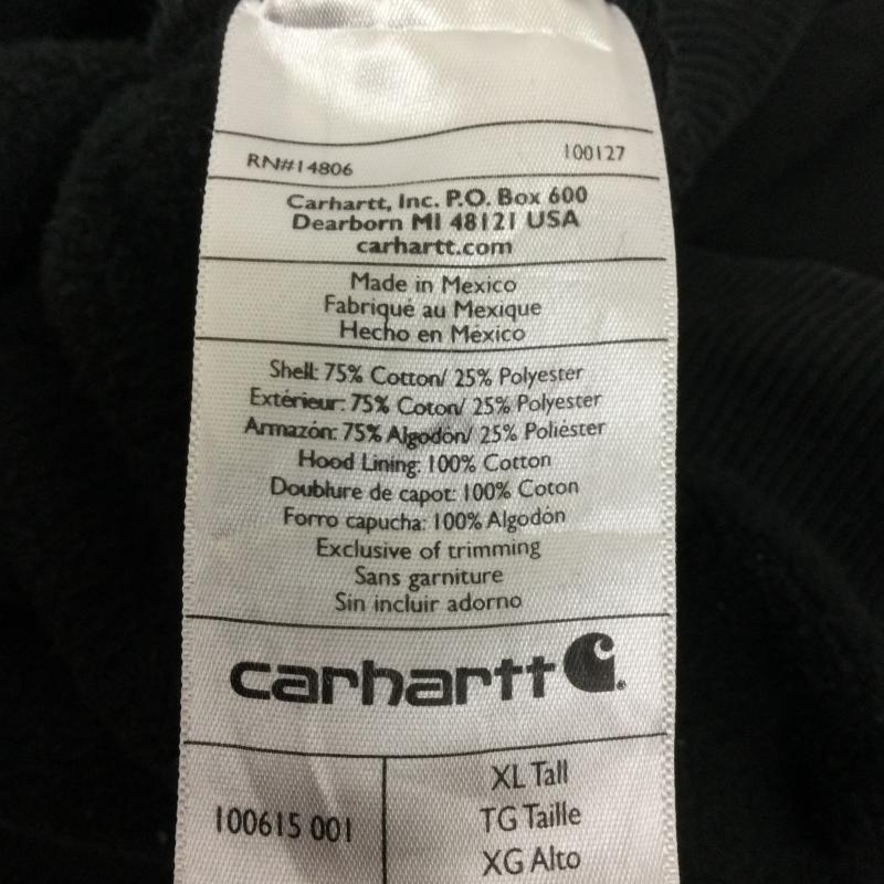 カーハート Carhartt パーカー 長袖 古着 カーハート パーカー メキシコ製 ロゴタグ ゆるだぼ プルオーバー XL ロゴ、文字 黒 / ブラック / black メンズ USED 古着 中古 50133365