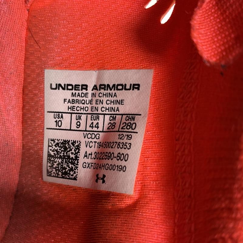 アンダーアーマー UNDER ARMOUR スニーカー スニーカー 20ss ホバー ファントム 3022590 600 ランニング シューズ スニーカー 28.0cm ワンポイント X ロゴ、文字 橙 / オレンジ / orange メンズ USED 古着 中古 50133709