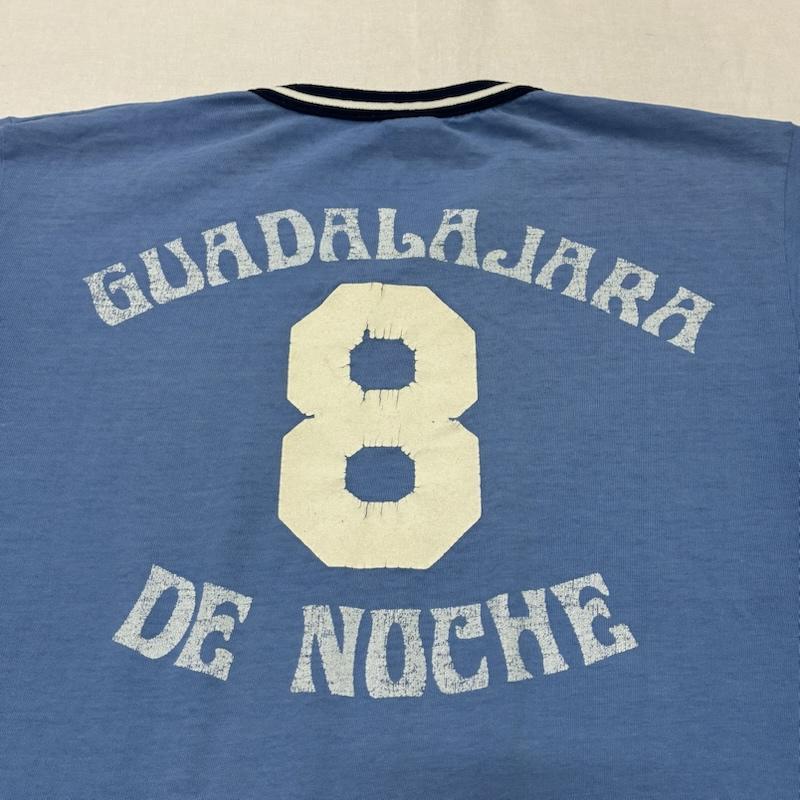 ヴィンテージ VINTAGE Tシャツ 半袖 RUSSELL Athletics アメリカン フットボール USA製 シングルステッチ リンガー Tシャツ M ロゴ、文字 X プリント 水色 / ライトブルー / X 白 / ホワイト / white X 紺 / ネイビー / navy メンズ USED 古着 中古 50134222