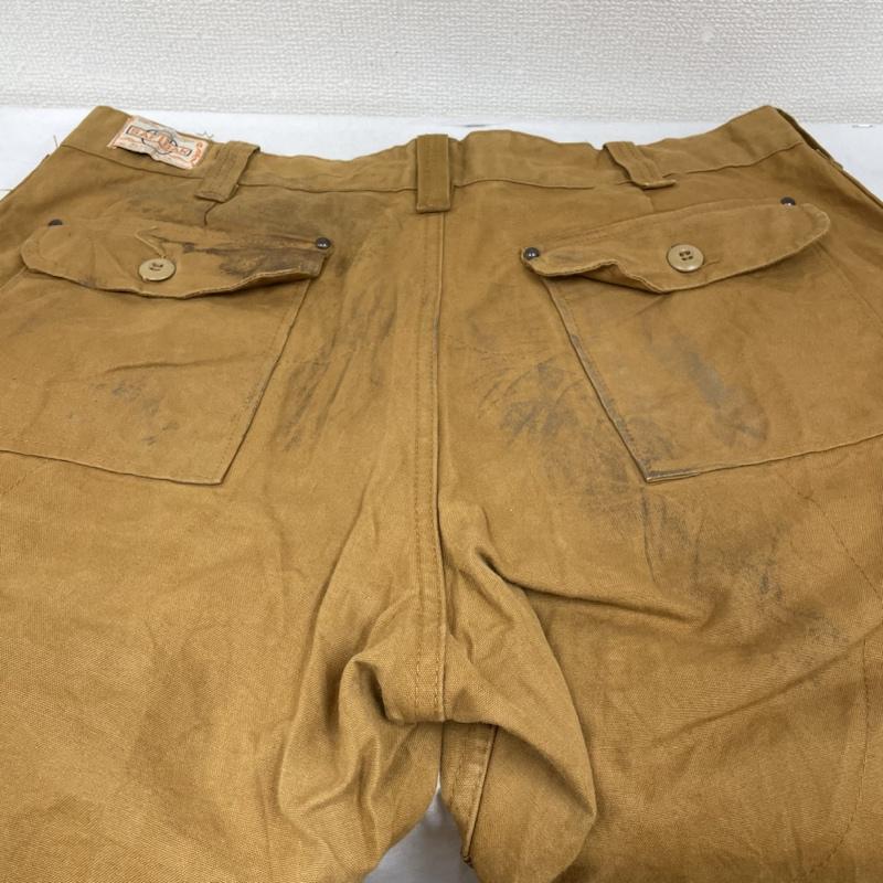 古着 USED パンツ ワークパンツ、ペインターパンツ SAFTBAK ハンティング パンツ 80s 90s ダック地 レザー ダブルニー ワークパンツ ロゴ、文字 ベージュ / ベージュ / beige X 茶 / ブラウン / brown メンズ USED 古着 中古 50135358