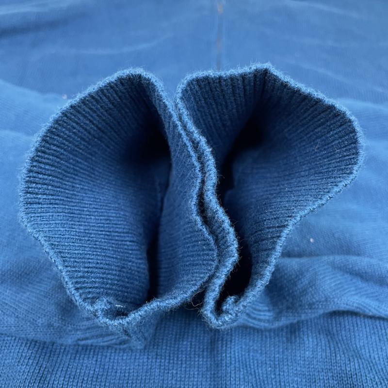 ケボズ KEBOZ ニット、セーター 長袖 EFG SWEAT POLO ハーフジップ スウェット 長袖 ニット ロゴ 刺繍 ワンポイント M ロゴ、文字 X 刺繍 青 / ブルー / blue メンズ USED 古着 中古 50135892