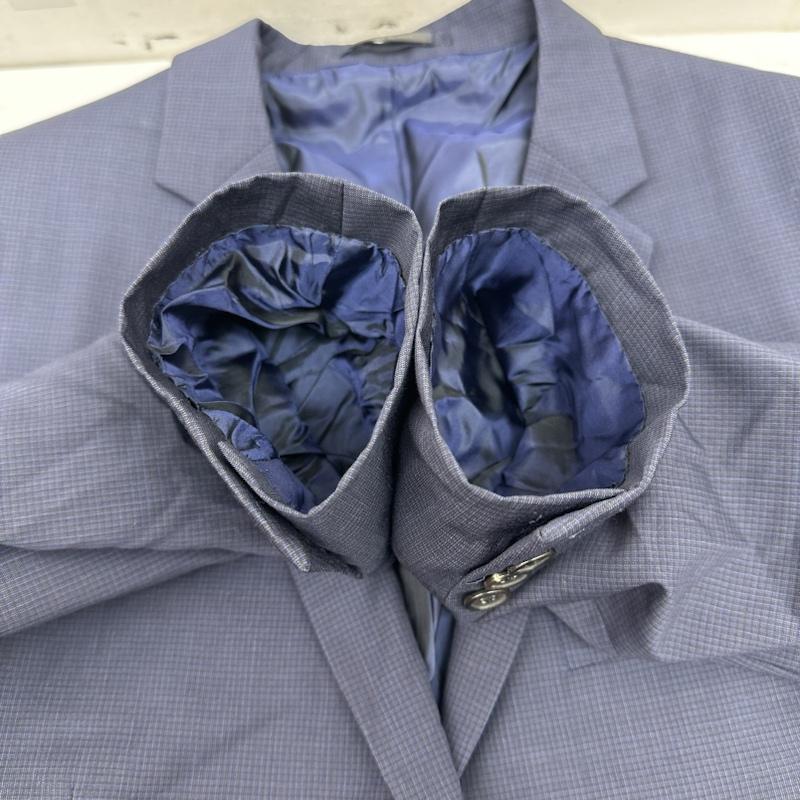 ジルサンダー JIL SANDER ジャケット、上着 ジャケット、ブレザー ウール チェック シングル テーラード ジャケット 52 52 紺 / ネイビー / navy メンズ USED 古着 中古 50135919
