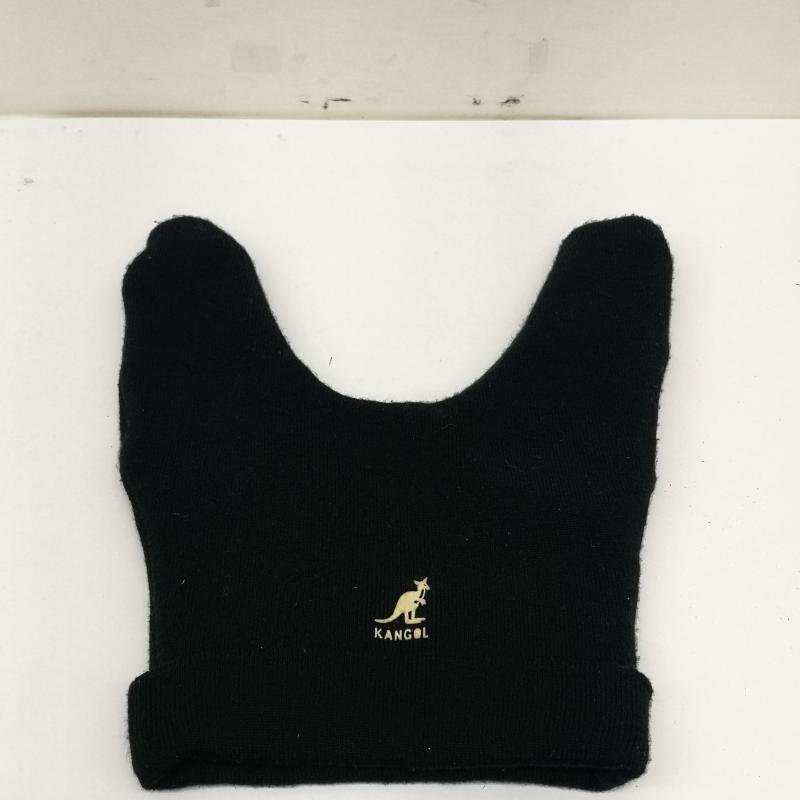 カンゴール KANGOL 帽子 ニット帽 90s RABBIT BEANIE ウサギ 耳 ニット キャップ - 黒 / ブラック / black レディース USED 古着 中古 50136250