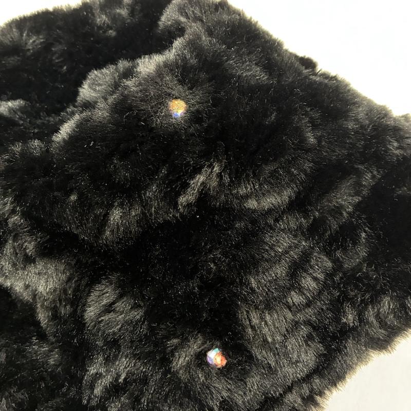 古着 USED 帽子 ハット Fred Bare Headwear イングランド製 クロッシェハット ファー モコモコ ビジュー - 黒 / ブラック / black レディース USED 古着 中古 50136434