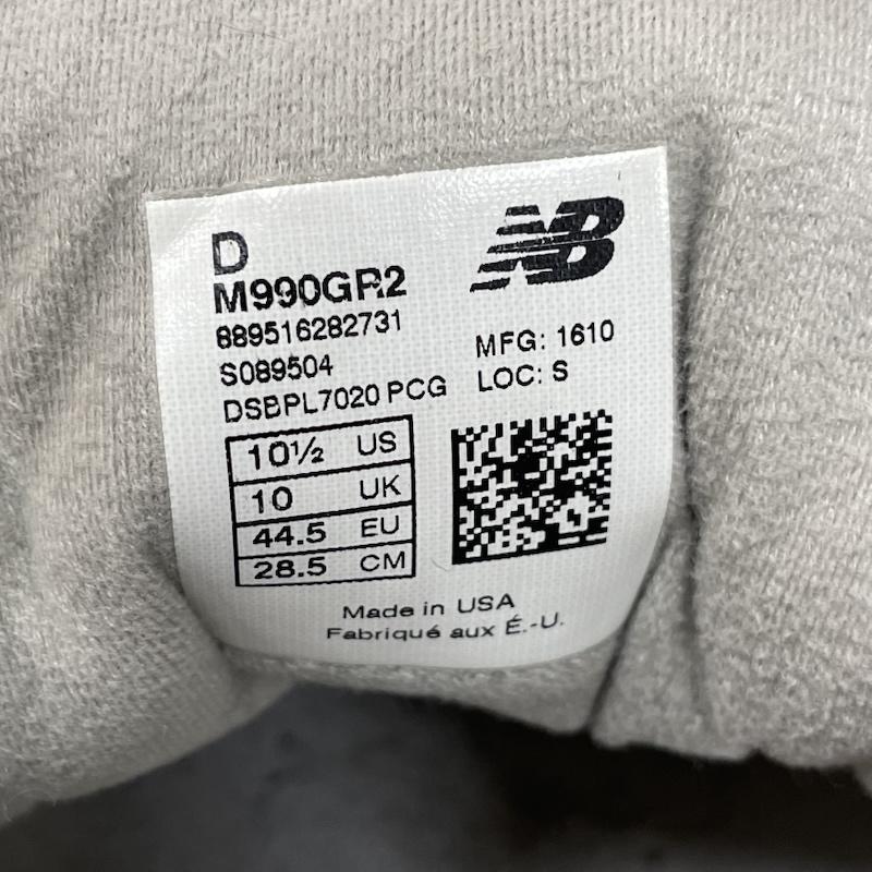 EU US ニューバランス EU,US NEW BALANCE スニーカー スニーカー M990GR2 990V2 MADE IN USA Gray USA製 グレー スウェード メッシュ 28.5cm 灰 / グレー / gray メンズ USED 古着 中古 50136462