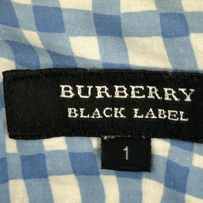 バーバリーブラックレーベル BURBERRY BLACK LABEL シャツ、ブラウス 半袖 半袖シャツ ボタンロゴ チェックシャツ BMW-35-412-22 1 チェック 白 / ホワイト / white X 青 / ブルー / blue メンズ USED 古着 中古 50137226