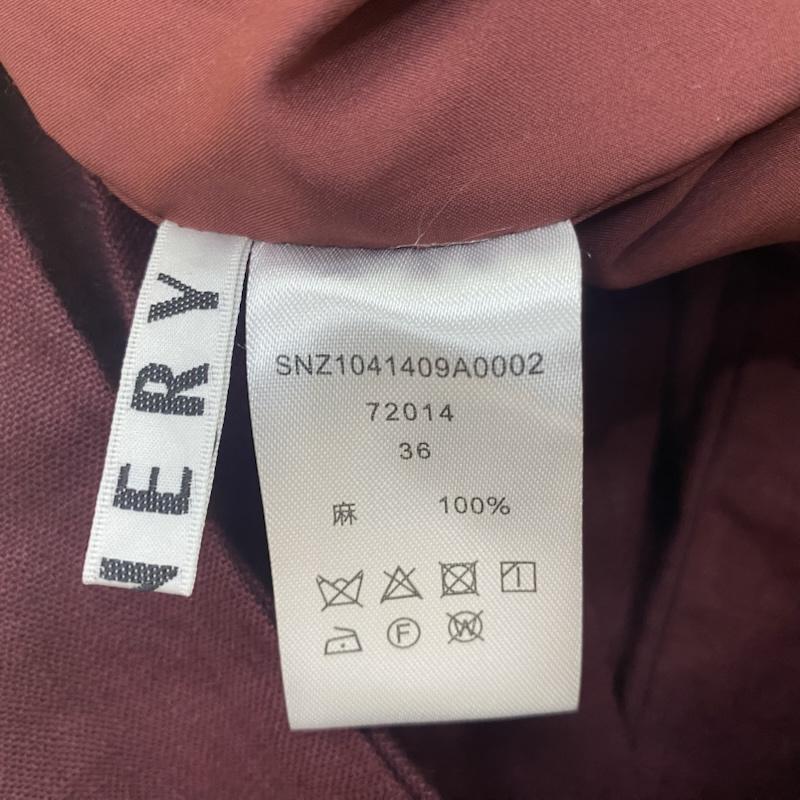 シーナリー SHENERY サロペット・オーバーオール サロペット、オーバーオール ジョーゼット2WAYワンピース 麻100% BURGUNDY サイズ:36 36 無地 えんじ / ワインレッド / dark red レディース USED 古着 中古 50137914