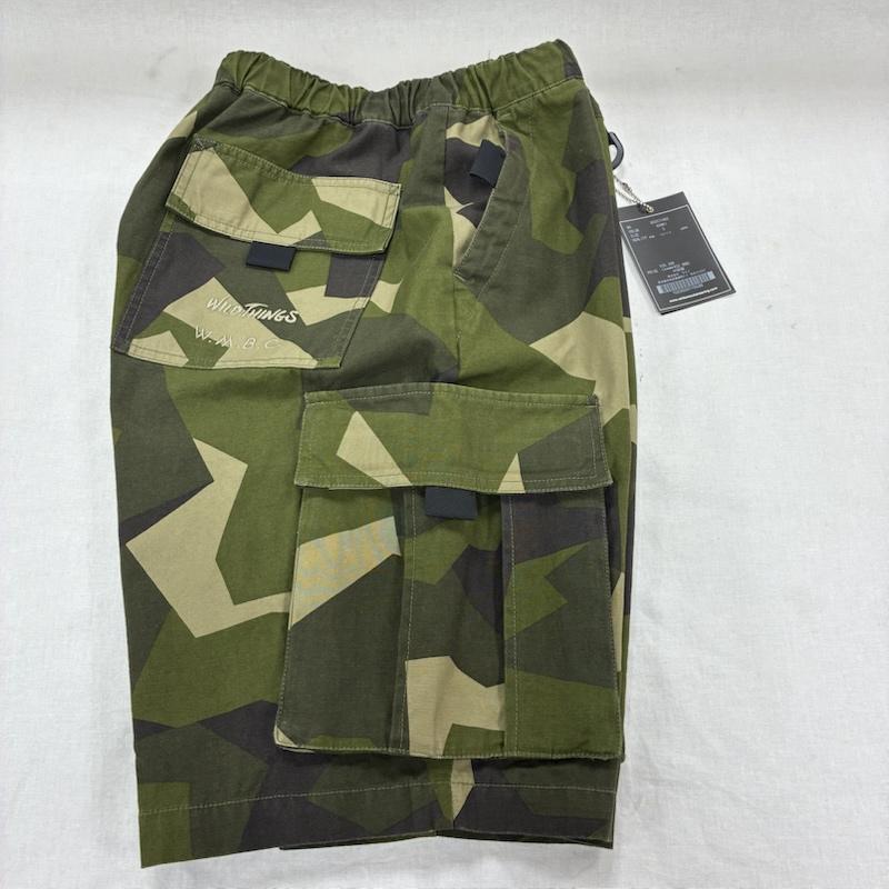ホワイトマウンテニアリング WHITE MOUNTAINEERING パンツ ショートパンツ WILD THINGS 25ss SWEDEN CAMO CARGO SHORT PANTS BC2571402 S カモフラージュ柄・迷彩 X ロゴ、文字 X 刺繍 マルチカラー / マルチカラー / multicolor メンズ USED 古着 中古 50138009