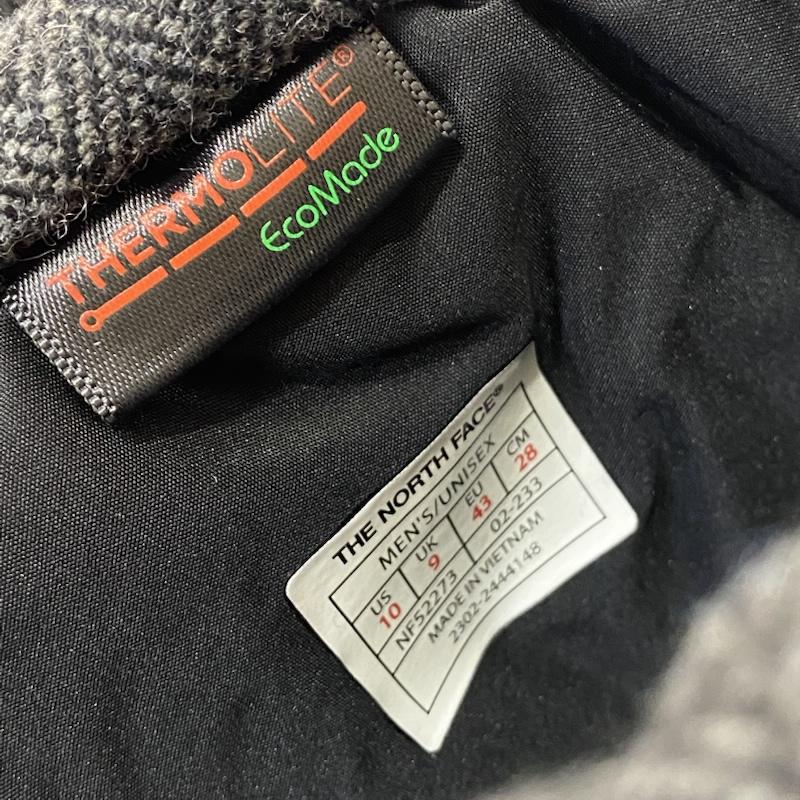 ザノースフェイス THE NORTH FACE ブーツ ショートブーツ NF52273 ヌプシ ブーティ ウォータープルーフ VII ショート WB(ウールブラック×TNFブラック) US10/28cm US:10 ロゴ、文字 黒 / ブラック / black X チャコールグレー / チャコールグレー / メンズ USED 古着 中古 50138543