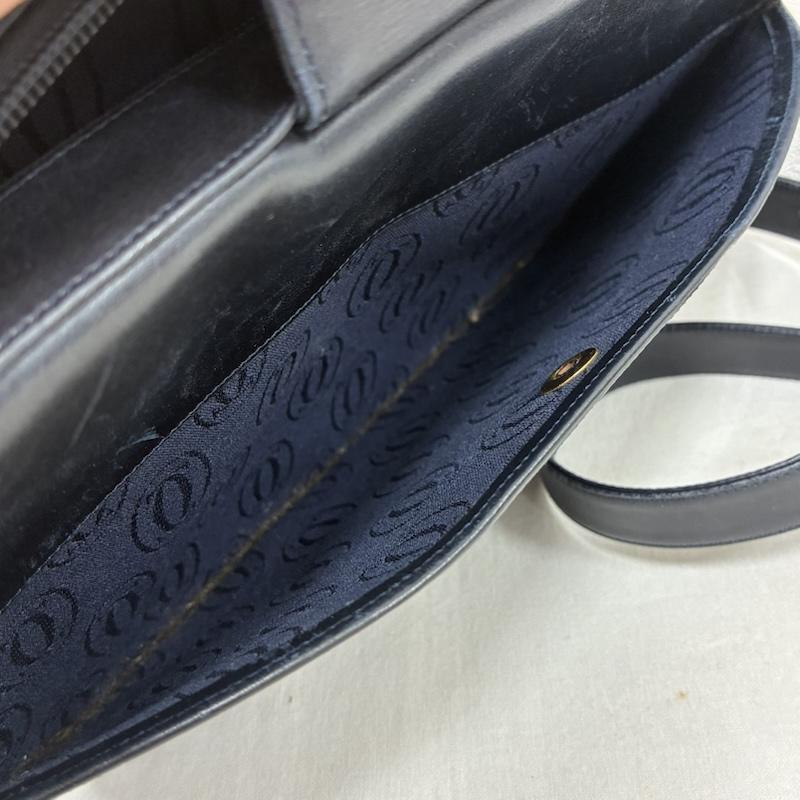 カルティエ Cartier ショルダーバッグ ショルダーバッグ オールド サファイアライン レザー ショルダーバッグ 斜め掛け クロスボディ ゴールド金具 - 紺 / ネイビー / navy X 金 / ゴールド / gold color レディース USED 古着 中古 50138585