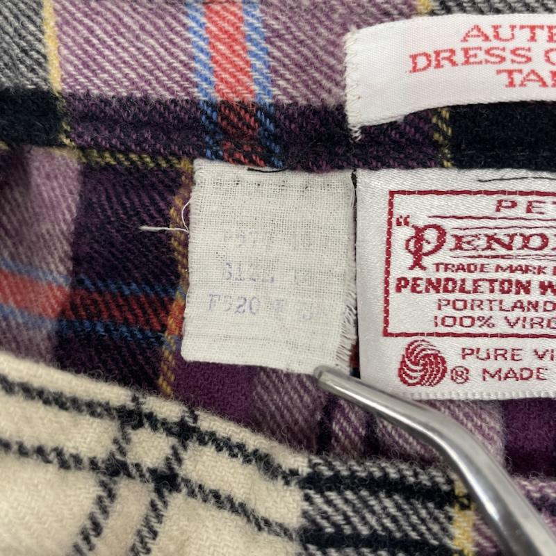 ペンドルトン PENDLETON スカート ひざ丈スカート ペンドルトン 70S USA製 チェック柄 ウール プリーツ スカート パープル 紫 ヴィンテージ M 紫 / パープル / purple レディース USED 古着 中古 50139011