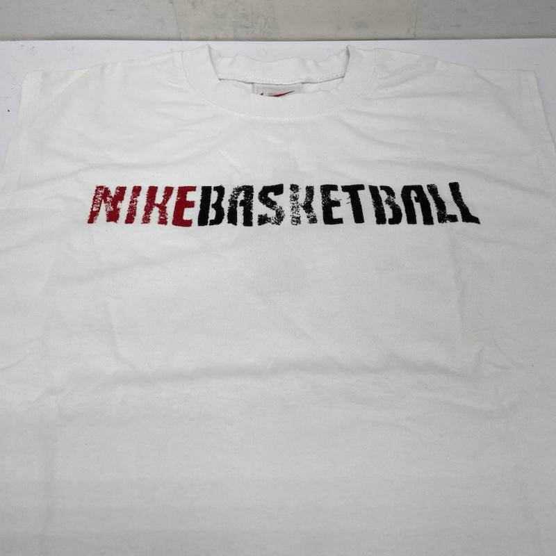 ナイキ NIKE タンクトップ タンクトップ ノースリーブ ビンテージ タンクトップ 90s バスケットボール 両面 ロゴ プリント クルーネック S ロゴ、文字 X X プリント 白 / ホワイト / white メンズ USED 古着 中古 50140946