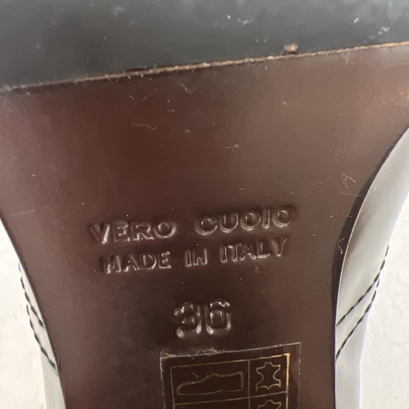 ファビオ ルスコーニ FABIO RUSCONI 革靴 革靴 イタリア製 レザーシューズ チャンキーヒール 23.0cm 黒 / ブラック / black レディース USED 古着 中古 50141390