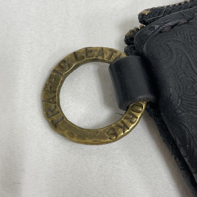 レザー レザー 財布 コンパクト財布 TRAFFIC LEATHER WORKS トラフィック レザー カードケース コインケース ペイズリー 真鍮 - ペイズリー 黒 / ブラック / black メンズ USED 古着 中古 50141464