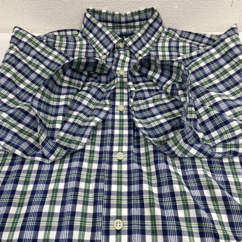 ラルフローレン RALPHLAUREN シャツ、ブラウス 半袖 90s BLAKE ボタンダウン チェック 半袖 シャツ ポニー 刺繡 M 白 / ホワイト / white X 紺 / ネイビー / navy X 緑 / グリーン / green メンズ USED 古着 中古 50141752