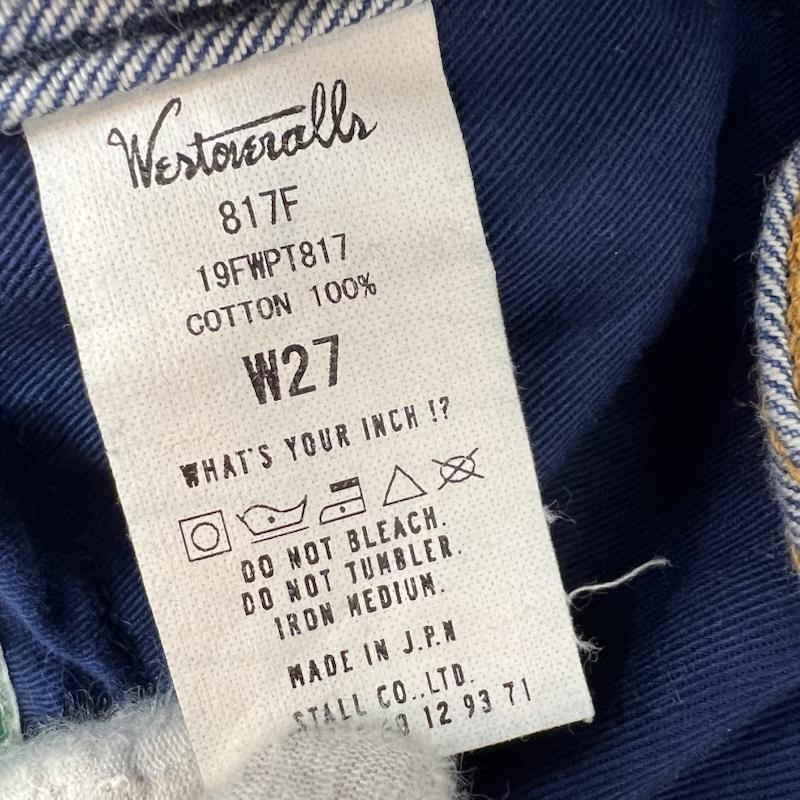 ウエストオーバーオールズ WESTOVERALLS パンツ デニム、ジーンズ 817F DENIM INDIGO デニムパンツ 27インチ レディース USED 古着 中古 50141843