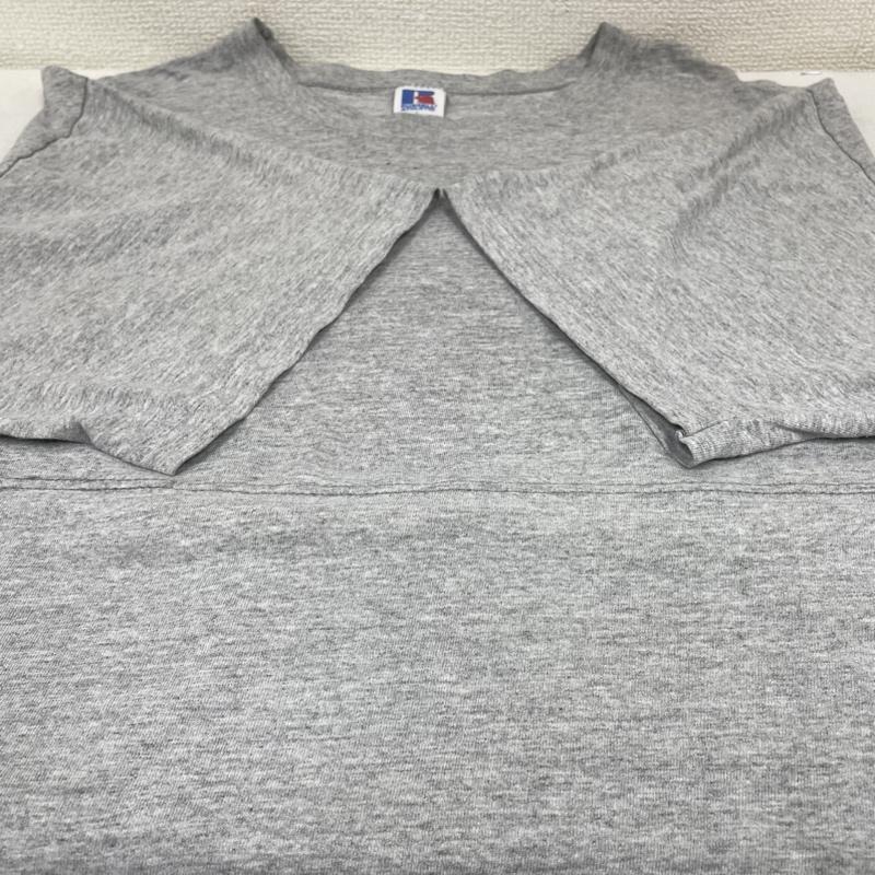 ラッセルアスレティック Russell Athletic Tシャツ 半袖 80s ブランク Tシャツ USA製 旧タグ バインダーネック ビンテージ L ロゴ、文字 X 刺繍 灰 / グレー / gray メンズ USED 古着 中古 50141920