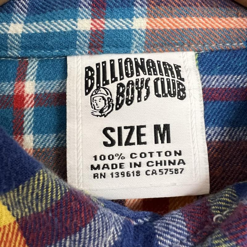 ビリオネア・ボーイズ・クラブ BILLIONAIRE BOYS CLUB シャツ、ブラウス 長袖 ロゴプリント クレイジーチェック ネルシャツ M メンズ USED 古着 中古 50142155