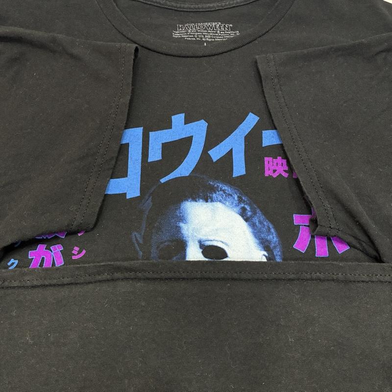 古着 USED Tシャツ 半袖 HALLOWEEN ハロウィーン ムービーTシャツ 映画 1978年 L ロゴ、文字 X キャラクター 黒 / ブラック / black メンズ USED 古着 中古 50142528