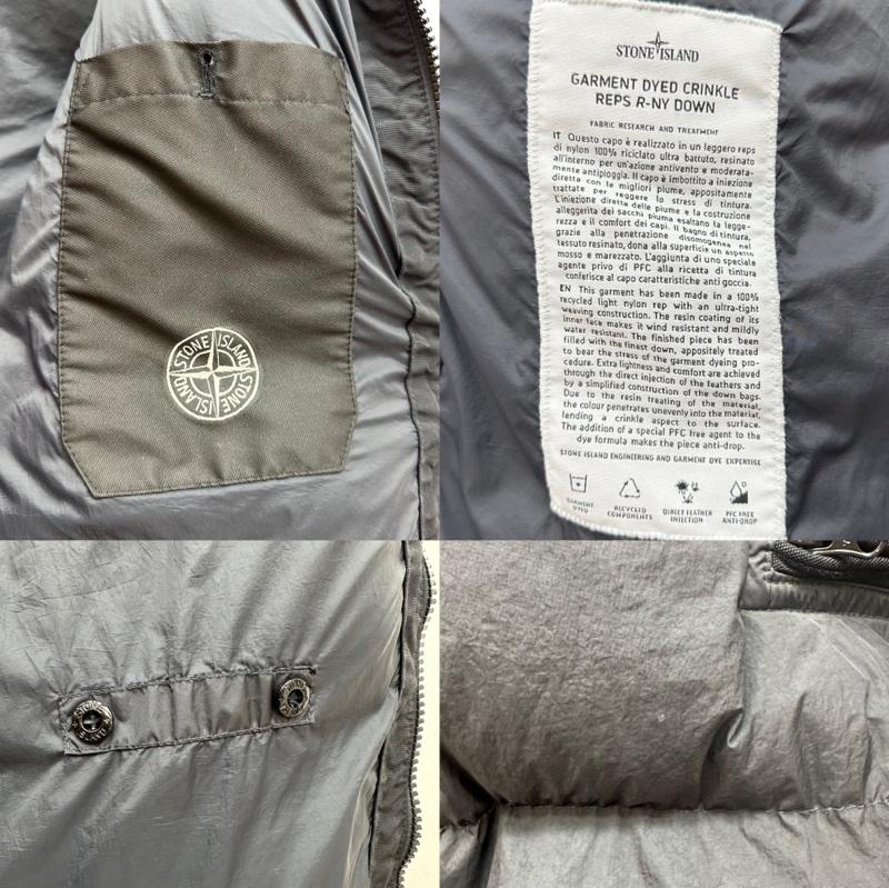 ストーンアイランド STONE ISLAND ジャケット、上着 ダウンジャケット 22AW GARMENT DYED CRINKLE REPS R-NY フード ダウン ジャケット 771540223 V0029 XXL 黒 / ブラック / black メンズ USED 古着 中古 50142736