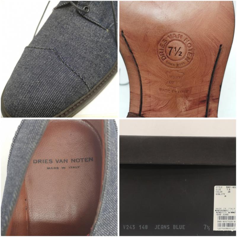 ドリスヴァンノッテン DRIES VAN NOTEN 革靴 革靴 デニム ドレス シューズ V243 イタリア製 UK:7.5 インディゴ / インディゴ / Indigo メンズ USED 古着 中古 50142847