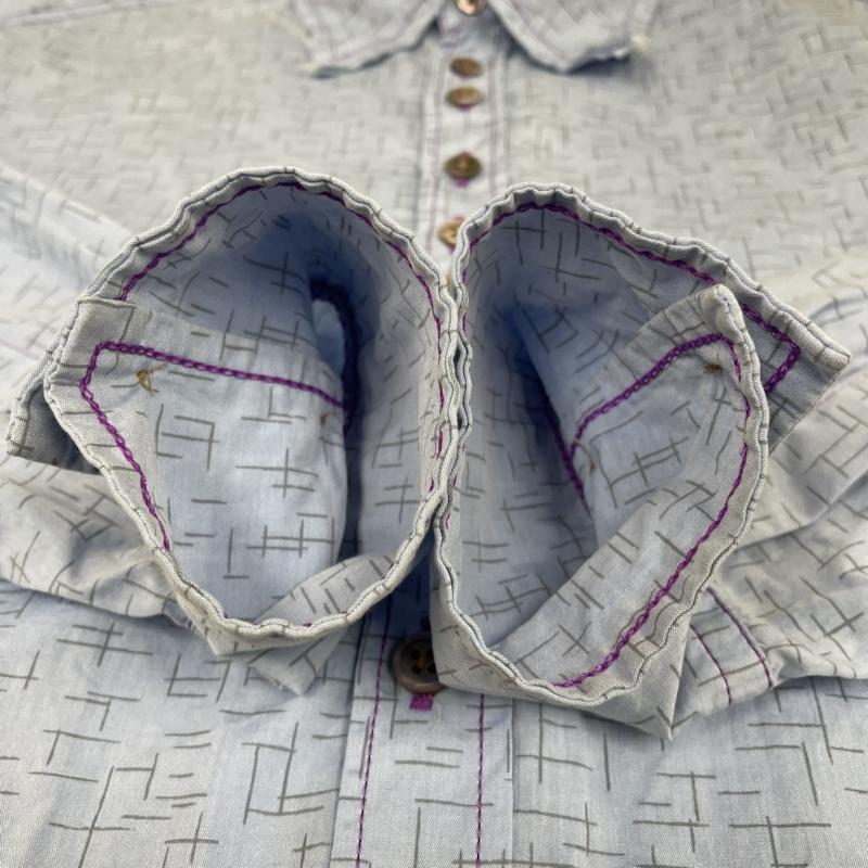 サルバム sulvam シャツ、ブラウス 長袖 長袖 総柄 シャツ ブラウス CUT OFF SHIRT SH-B06-002 S 総柄 水色 / ライトブルー / メンズ USED 古着 中古 50142938