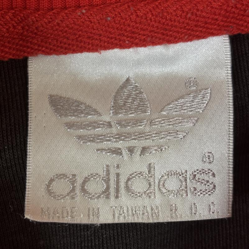 アディダス adidas ジャケット、上着 ジャンパー、ブルゾン 80年代 ビンテージ 台湾製 銀タグ ジャージー トラック ジャケット 黒 赤 ブラック レッド L 黒 / ブラック / black X 赤 / レッド / red メンズ USED 古着 中古 50143645