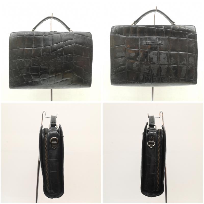 ジャンポールゴルチエ Jean Paul Gaultier ハンドバッグ ハンドバッグ 90s 型押し ロゴ ハンドバッグ - 黒 / ブラック / black レディース USED 古着 中古 50143891