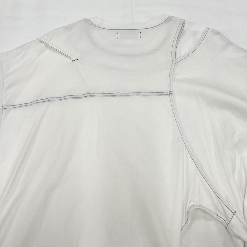 メゾンスペシャル MAISON SPECIAL Tシャツ 半袖 カッティング オーバーサイズ Tシャツ リボン カットソー FREE 無地 白 / ホワイト / white X 黒 / ブラック / black レディース USED 古着 中古 50144149