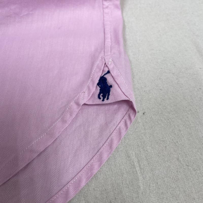 ポロバイラルフローレン Polo by RALPH LAUREN シャツ、ブラウス 長袖 長袖 シャツ ブラウス ボタン カフスボタン袖 裾ポニーロゴ 刺繍 ワンポイント サイズ16-35 - ロゴ、文字 X ワンポイント X 刺繍 桃 / ピンク / pink メンズ USED 古着 中古 50144394