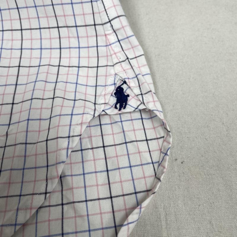 ポロバイラルフローレン Polo by RALPH LAUREN シャツ、ブラウス 長袖 長袖 チェック柄 シャツ ブラウス ボタン 裾ポニーロゴ ワンポイント 刺繍 サイズ16-35 - チェック X ロゴ、文字 X ワンポイント X 刺繍 白 / ホワイト / white X マルチカラー / マルチカラー / multicolor メンズ USED 古着 中古 50144398