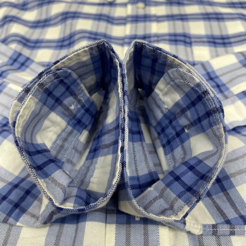 ブルックス ブラザーズ BROOKS BROTHERS シャツ、ブラウス 長袖 USA製 長袖 ボタンダウン オックスフォード シャツ 胸ポケット ボタン チェック L チェック 白 / ホワイト / white X 青 / ブルー / blue メンズ USED 古着 中古 50144829