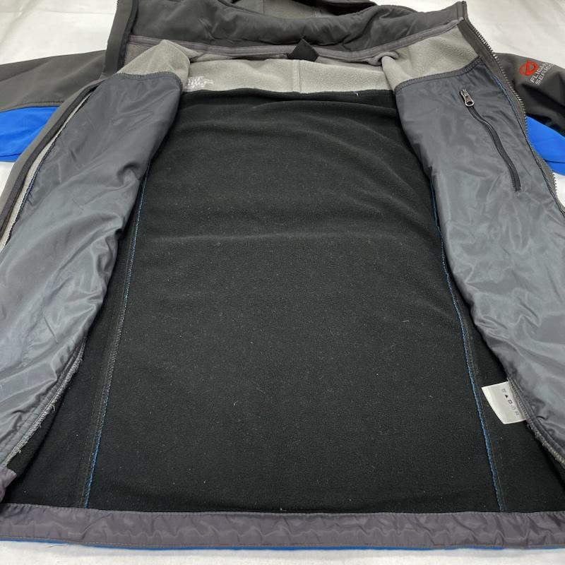 ザノースフェイス THE NORTH FACE ジャケット、上着 ジャンパー、ブルゾン フライト シリーズ ウインドブレーカー 裏起毛 ナイロン マウンテン パーカー フーディー ジップアップ - ワンポイント X ロゴ、文字 X 刺繍 青 / ブルー / blue X 黒 / ブラック / black X ダークグレー / ダークグレー / メンズ USED 古着 中古 50145302