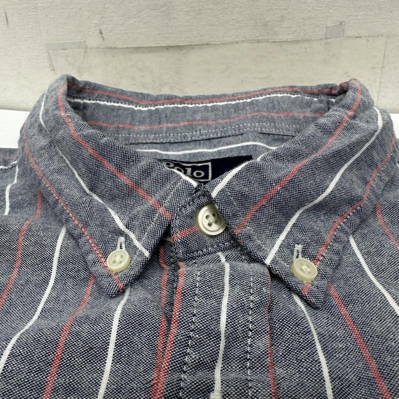 ポロラルフローレン POLO RALPH LAUREN シャツ、ブラウス 長袖 90s USA製 ストライプ ボタンダウン シャツ L 青 / ブルー / blue X 灰 / グレー / gray メンズ USED 古着 中古 50145360