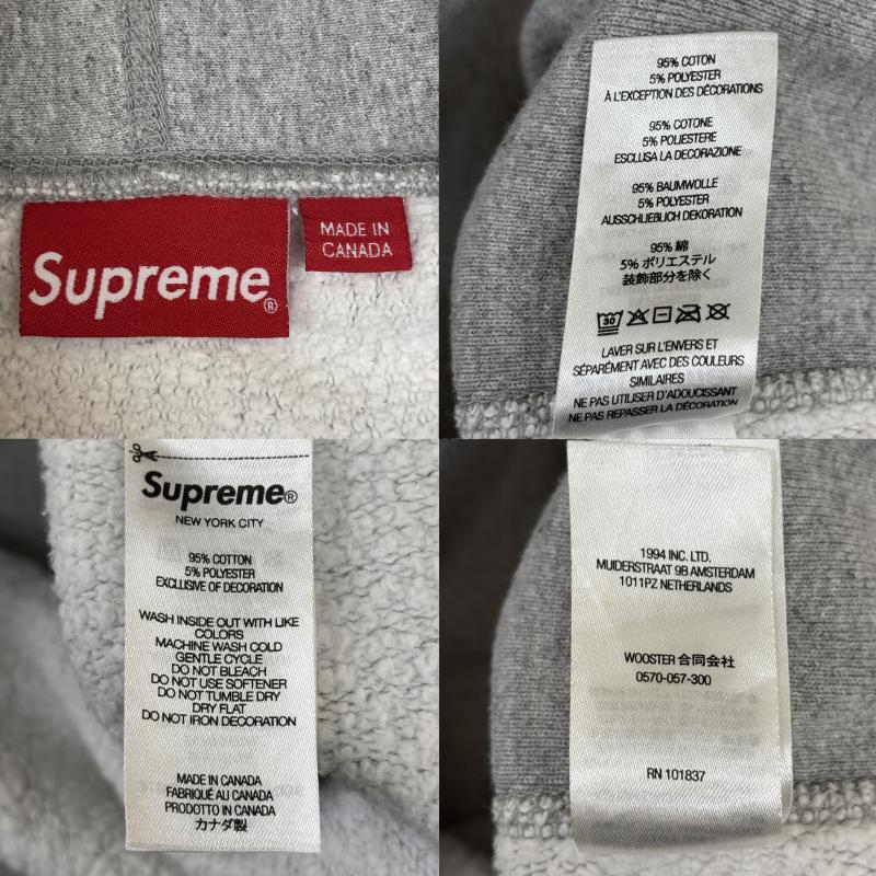 シュプリーム Supreme パーカー 長袖 21AW Arabic Logo Hooded Sweatshirt アラビックロゴ スウェット パーカー S ロゴ、文字 灰 / グレー / gray X 赤 / レッド / red メンズ USED 古着 中古 50145367
