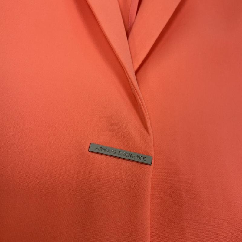 アルマーニエクスチェンジ ARMANI EXCHANGE ベスト ベスト ロング丈 ベスト ジレ ジャケット スナップボタン 前開き 無地 蛍光ピンクオレンジ系カラー 襟付き M 無地 橙 / オレンジ / orange レディース USED 古着 中古 50146057