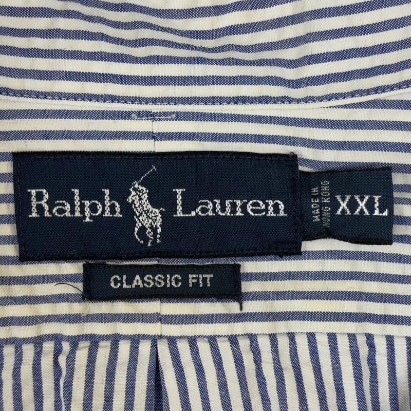 ラルフローレン RALPHLAUREN シャツ、ブラウス 長袖 90s CLASSIC FIT シアサッカー ストライプ ポニー 刺繍 ボタンダウン シャツ XXL ストライプ X ワンポイント X ロゴ、文字 X 刺繍 メンズ USED 古着 中古 50146442