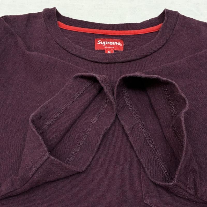 シュプリーム Supreme Tシャツ 半袖 2010AW Pocket Tee ポケット Tシャツ ヘビーウェイト コットン クルーネック M ワンポイント X ロゴ、文字 えんじ / ワインレッド / dark red メンズ USED 古着 中古 50146994