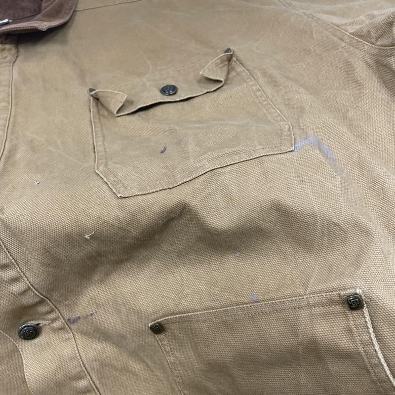 ロカウェア ROCAWEAR ジャケット、上着 ジャンパー、ブルゾン 90s 00s カバーオール ワーク ジャケット ダック地 コーデュロイ切り替え ビッグシルエット 大きいサイズ ロゴ、文字 X 刺繍 ベージュ / ベージュ / beige X 茶 / ブラウン / brown メンズ USED 古着 中古 50147259