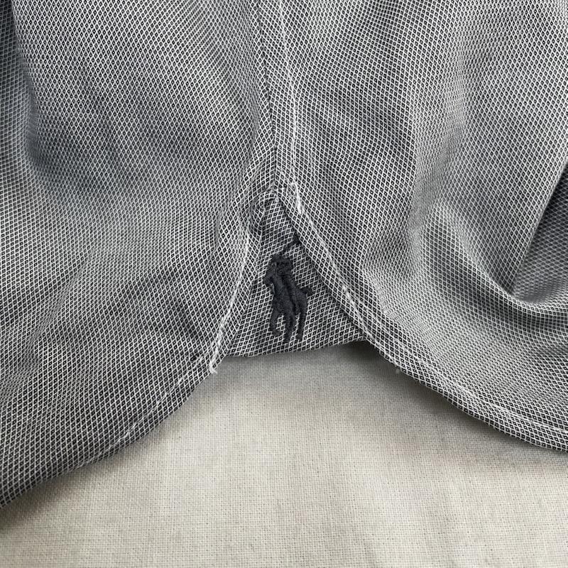 ポロラルフローレン POLO RALPH LAUREN シャツ、ブラウス 長袖 SLIM FIT ガゼットポニー ワイシャツ 長袖 シャツ ブラウス Shirt ロングスリーブ 裾ポニーロゴ 刺繍 サイズ15 1/2 34/35 - 無地 灰 / グレー / gray メンズ USED 古着 中古 50147288