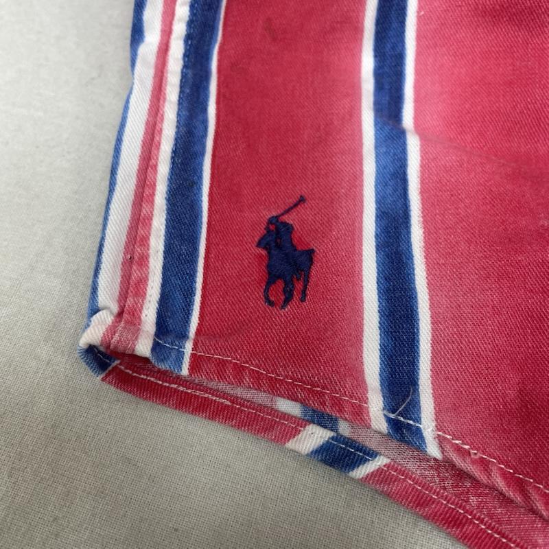 ラルフローレン RALPHLAUREN シャツ、ブラウス 長袖 長袖 ボタンダウン シャツ ブラウス マルチカラー ストライプ 裾ポニー ロゴ 刺繍 L ストライプ X ロゴ、文字 X 刺繍 白 / ホワイト / white X 青 / ブルー / blue X 赤 / レッド / red メンズ USED 古着 中古 50147297