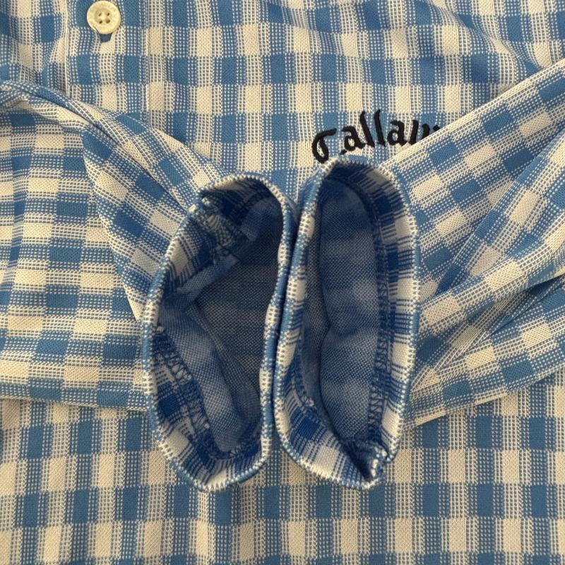 キャロウェイ CALLAWAY ポロシャツ 長袖 長袖ポロシャツ ネイビー 白 ストレッチ ゴルフウェア M メンズ USED 古着 中古 50147590