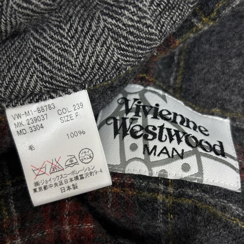 ヴィヴィアンウエストウッドマン Vivienne Westwood MAN パンツ サルエルパンツ ウール ヘリンボーン チェック サルエル パンツ VW-M1-88783 FREE メンズ USED 古着 中古 50148140