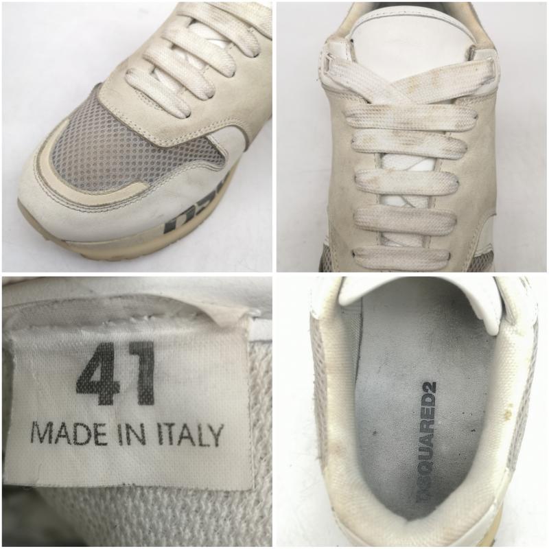 ディースクエアード DSQUARED2 スニーカー スニーカー スニーカー RUNNING サイド ロゴ 41 26.0cm 白 / ホワイト / white メンズ USED 古着 中古 50148526